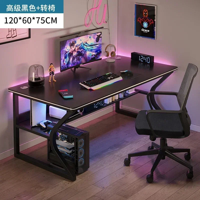 Simple Desktop Computer Desks Home Bedroom Workbench Gaming Tables Office Furniture Student Study Writing Desk and Chair Set E C
