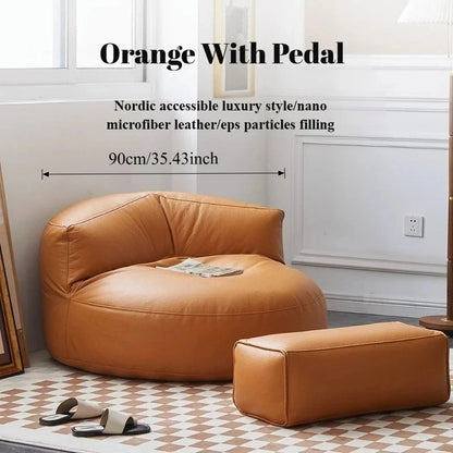 Lazy Sofas Living Room Single Sofa Modern Design Sofa for 1 Person Can Lie Down Beanbag Tatami Thickened Leather Home...