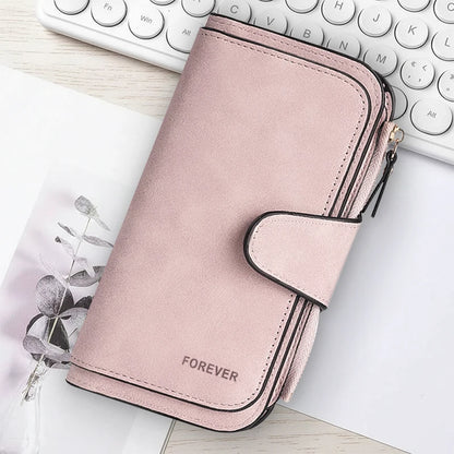  Mickey Minnie Lady Long Zip Wallet Buckle Tote Bag Coin Purse Soft PU Leather Multi-functional Card Holder Casual Daily