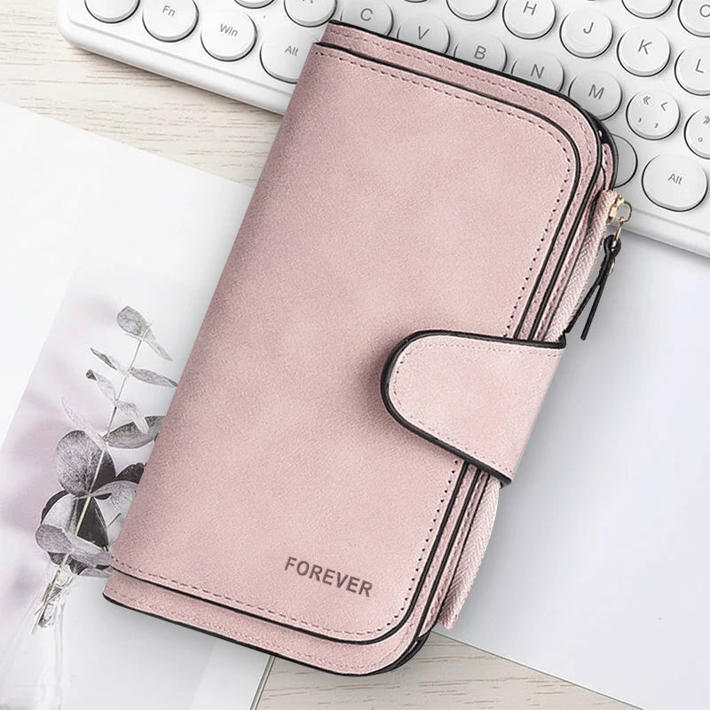  Mickey Minnie Lady Long Zip Wallet Buckle Tote Bag Coin Purse Soft PU Leather Multi-functional Card Holder Casual Daily