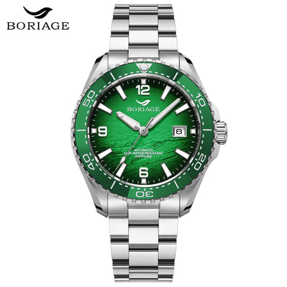 BORIAGE NH35 Automatic Mechanical Watches Luxury Men's Watch Stainless Steel Water resista 100m Dive Watches Luminous Wristwatch