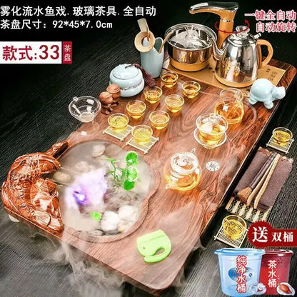 Luxury Rectangle Tea Tray Hospitality Ceremony Serving Accessories Drainage Tea Tray Chinese Kung Fu Bandejas Home...