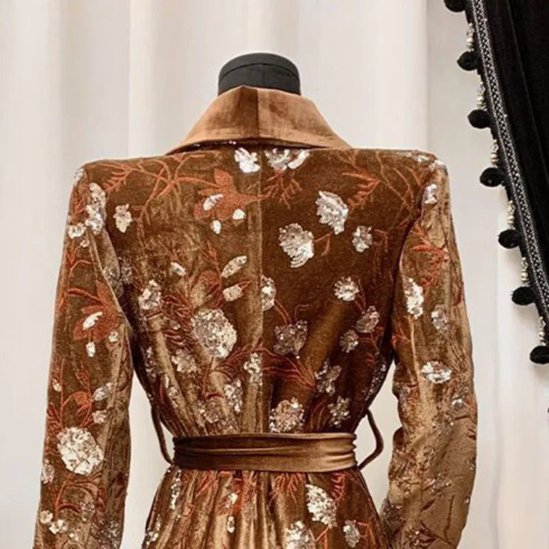 Women Overcoat 2025 New Fashion Elegant Lapels Women Trench Coat Autumn Winter High-Quality Embroidery Women's Trench  Coat H656