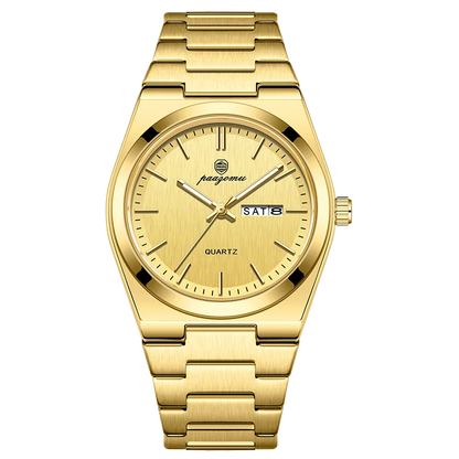 PAAZOMU Fashion Men's Quartz Watch Stainless Steel Waterproof Luminous Man Watch Chronograph Date Multifunction Watches For Men