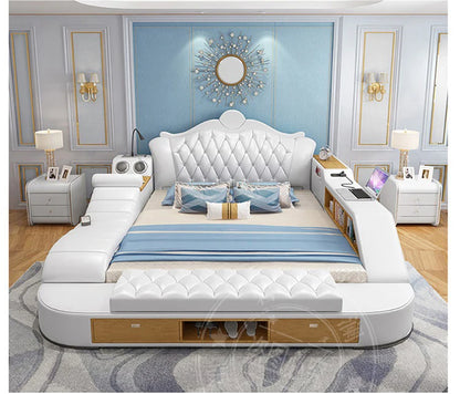 Headboard Storage Double Bed Queen Drawers King Size Smart Bed Luxury Princess Modern Letto Matrimoniale Bedroom...