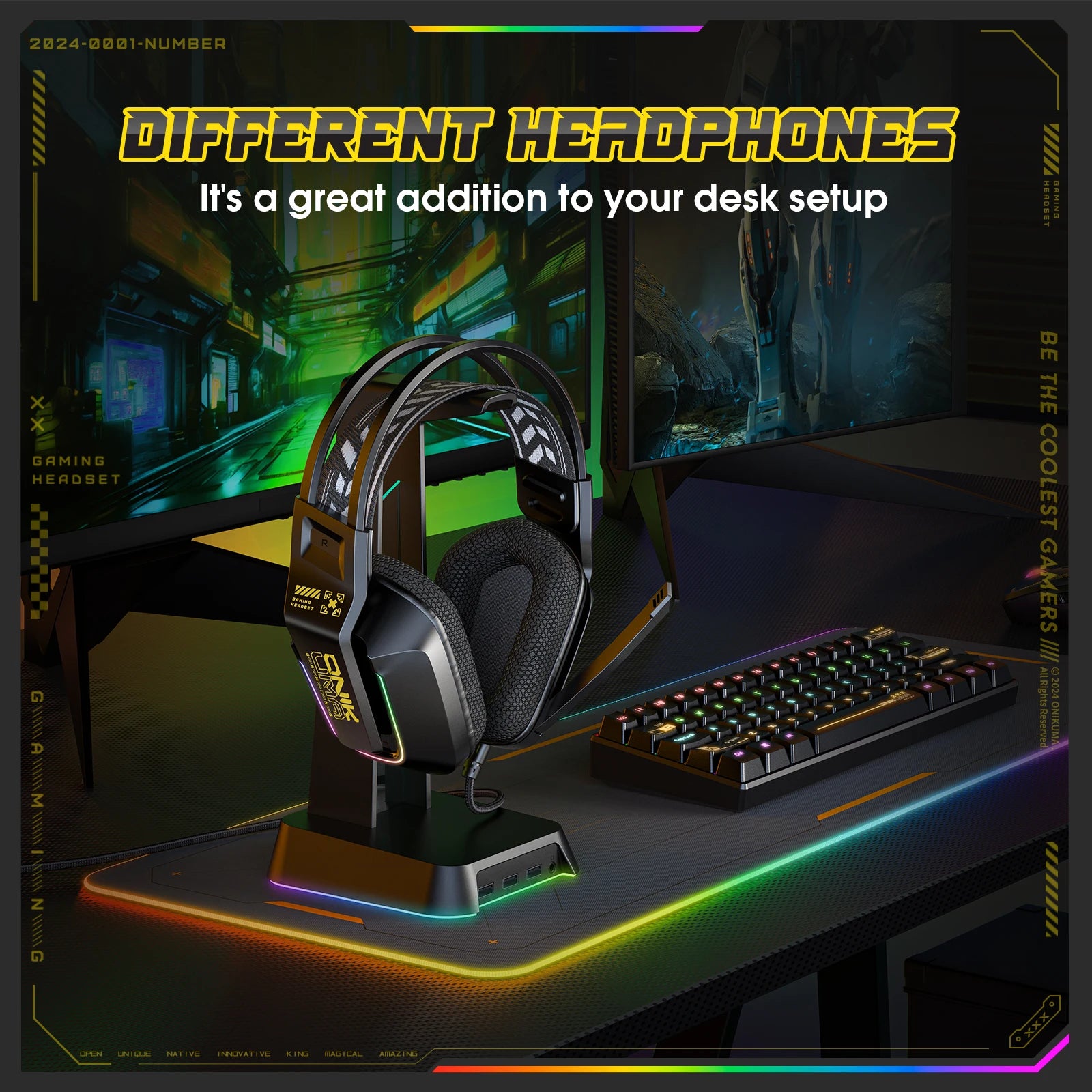 ONIKUMA X13 Wired Headphone with Mic RGB Gaming Headset Over Ear HIFI Stereo Headsets Gamer Earphones for PC PS5