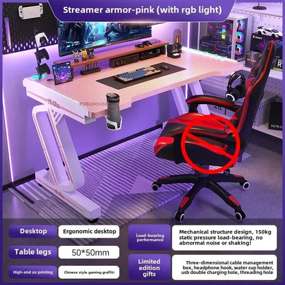 Home Double Computer Desks Internet Cafe Gaming Table Chair Nordic Office Furniture Wooden Study Desk Desktop Modern Office Desk