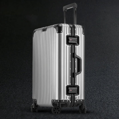 100% Aluminum Suitcase Cabin 20/26/30 inch TSA Customs Lock Aluminum Carry on Luggage Metal Hard Trolley Case Travel Suitcases