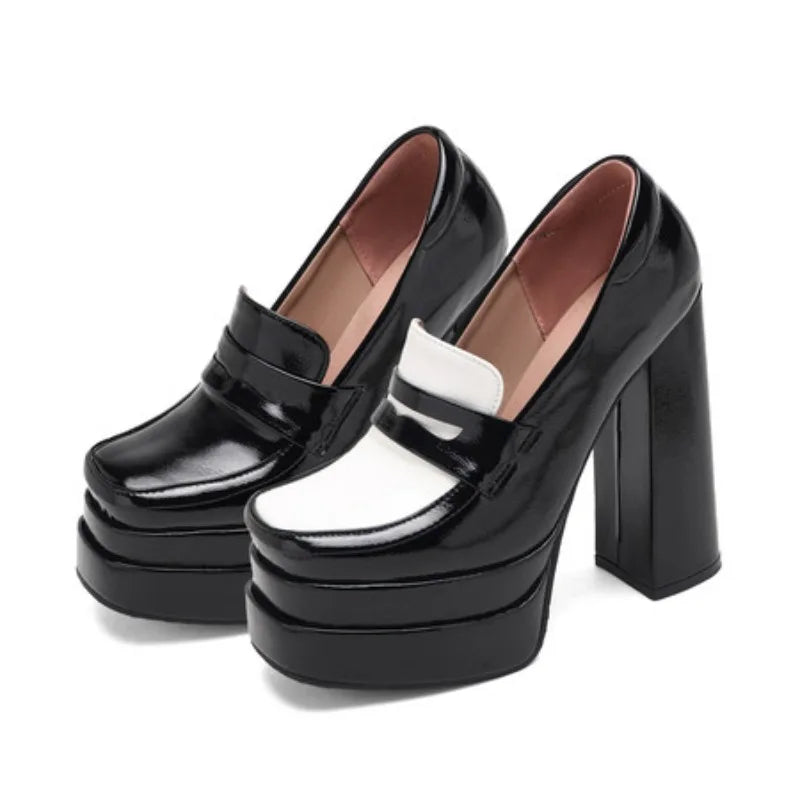 NASBAVI Chunky Platform Super High Heels Pumps for Women 2025 Brand New Spring Fashion Show Shoes Punk Party Ladie Loafers