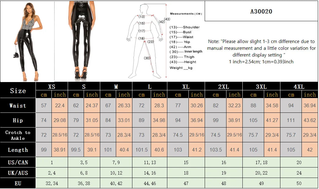 Women Shiny PU Leather White PVC Pants Slim 4XL Sexy Leggings Latex Stretchy High Waist Bodycon Pants Summer Skinny Trousers