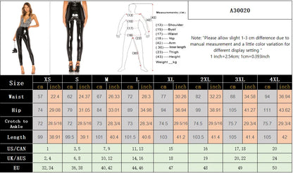 Women Shiny PU Leather White PVC Pants Slim 4XL Sexy Leggings Latex Stretchy High Waist Bodycon Pants Summer Skinny Trousers