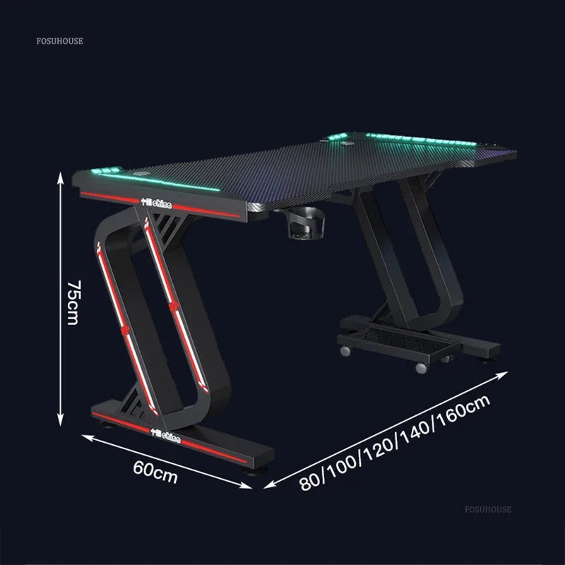 Minimalist Carbon Fiber Computer Desks for Bedroom Single Desktop Gaming Desk Nordic Office Furniture Home Study Reading Desk H - Kimlud