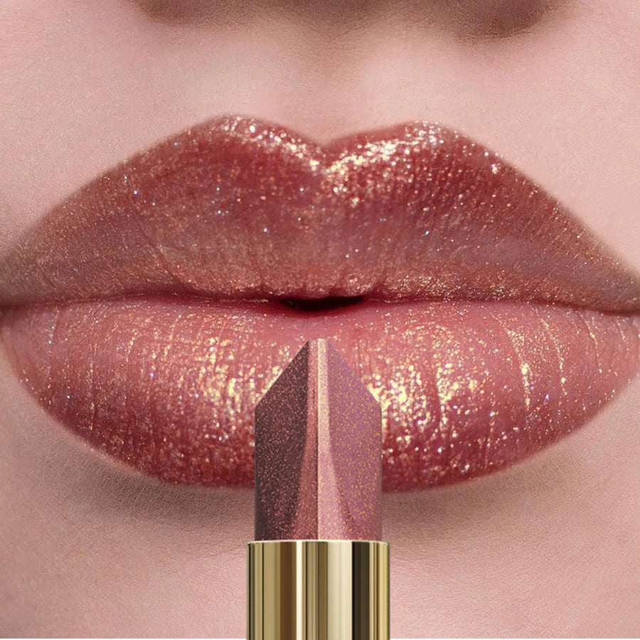 1PC Glitter Shiny Metallic Two Tone Lipstick Matte Pearlescent Lip Tint,Long Lasting Lip Senior Lip Makeup Gifts Lip Gloss Coste