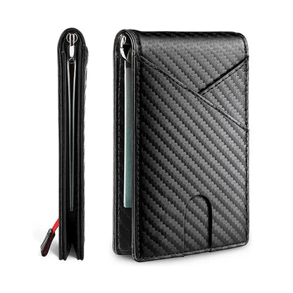 DIENQI Carbon Fiber Rfid Men Wallets Money Bag Slim Thin Card Man Wallet Luxury Male Small Short Purse Bi-fold Vallet Billfold