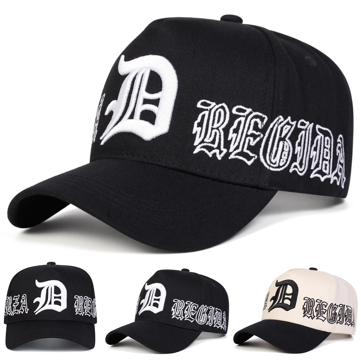 Unisex Gothic D Letter Embroidery Baseball Caps Spring Autumn Outdoor Adjustable Casual Hats Sunscreen Hat Sports Cap