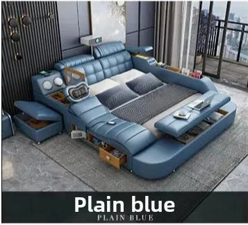 Hotsale Luxury Leather Smart Bed Multifunctional Bed Tatami King Size Platform Upholstered Fabric Soft Bed Storage Music Speaker