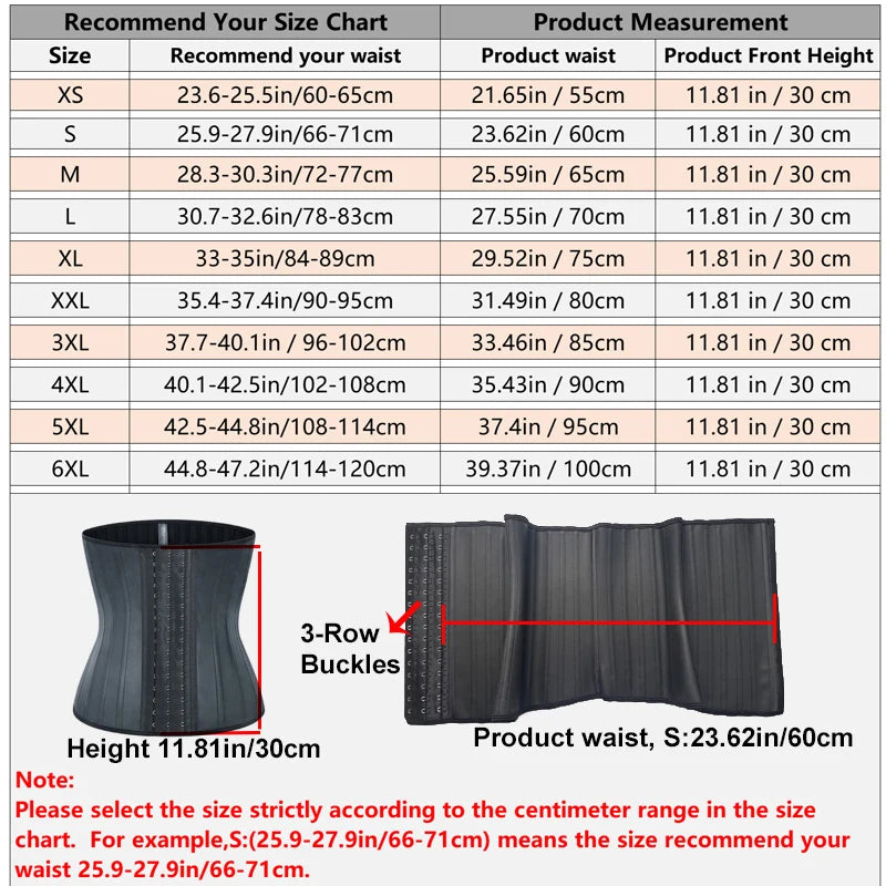 25 bones Waist Trainer Corset Latex Body Shapewear Women Tummy Shaper Belly Sheath Sllimming Belt Modeling Strap Weight Loss