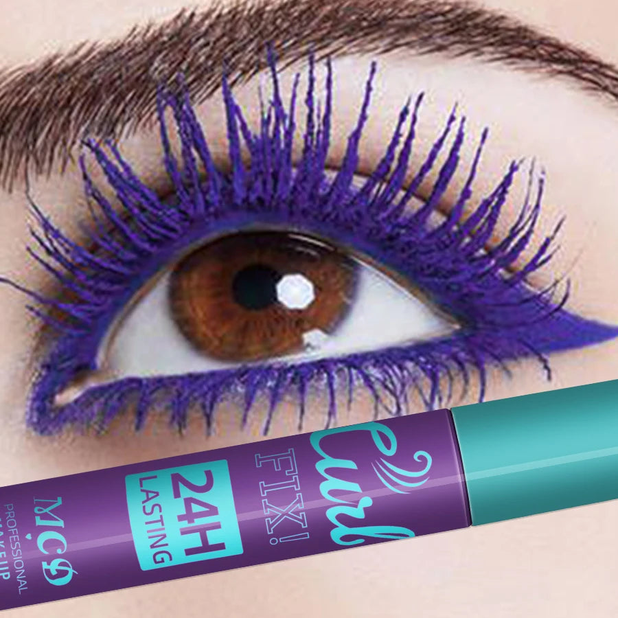 Colorful Slender Mascara Waterproof Fast Drying Curling Eyelashes Multicolor Lashes Makeup  Long Lasting Blue Green  Cosmetic