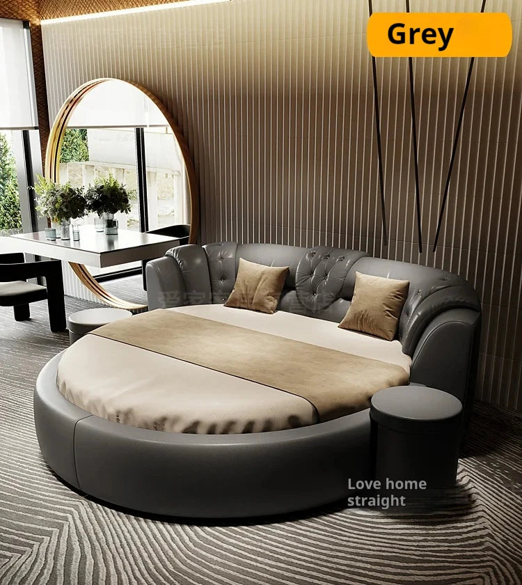 European Style Large Double Bed Round Modern Minimalist Princess Double Bed Luxury Human Camas De Dormitorio Bedroom...