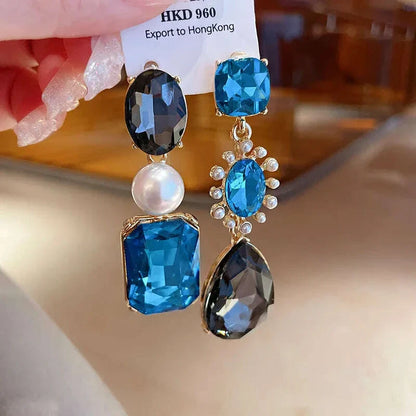 3 Pcs French Light Luxury Jewelry Set for Women Water Drop Rhinestone Pearl Necklace Fashion High Sense Accessories Sets Wedding