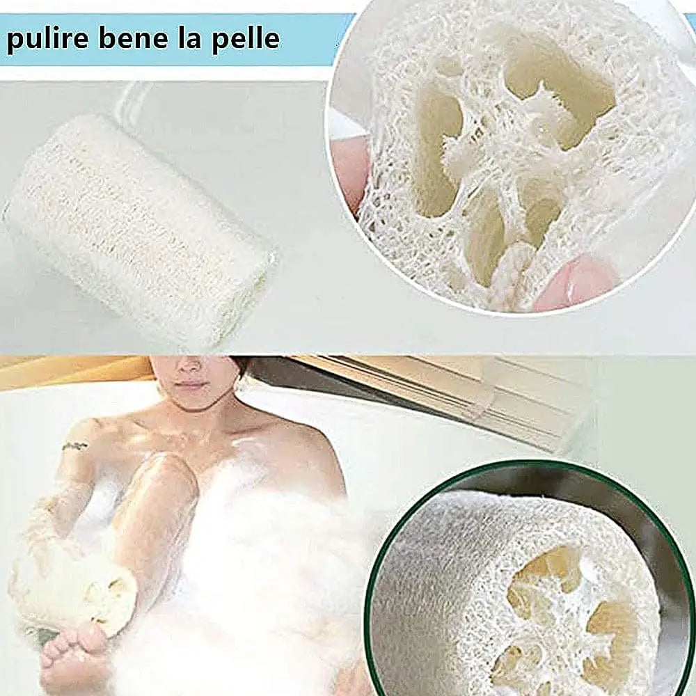 6 Pieces Loofah Sponge Natural Spa Scrubber Body Scrubber Remove Dead Skin and Kitchen for Home (About 4 inch)