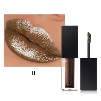 Glitter Pearl Lip Gloss Lipstick, Hydrating, High Pigment, Smudge-proof, Waterproof and Sweat-resistant, Perfect Christmas Gift