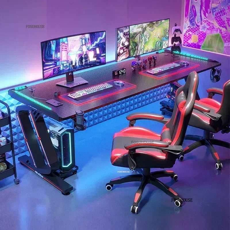 Home Double Computer Desks Internet Cafe Gaming Table Chair Nordic Office Furniture Wooden Study Desk Desktop Modern Office Desk