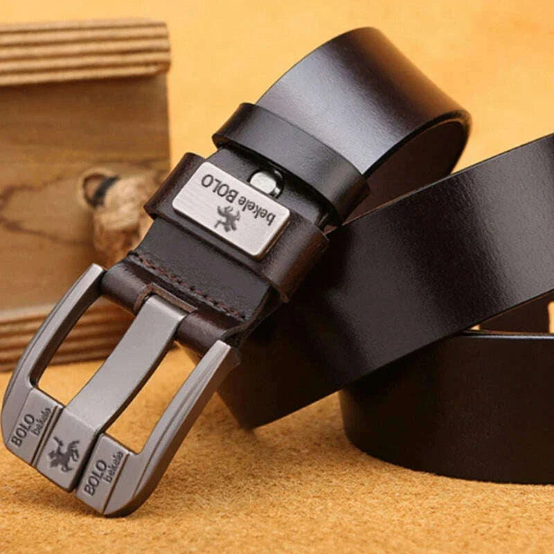 100% Real Genuine Leather Belt for Men Luxury Brand Designer High Quality Alloy Pin Buckle Belts for Jeans Business 2023 Cowskin