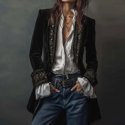 New V Neck Patchwork Elegant Chic Jackets, Women Spring Autumn Long Sleeve Fashion Coat, Casual Simple Ladies Cardigan Outerwear