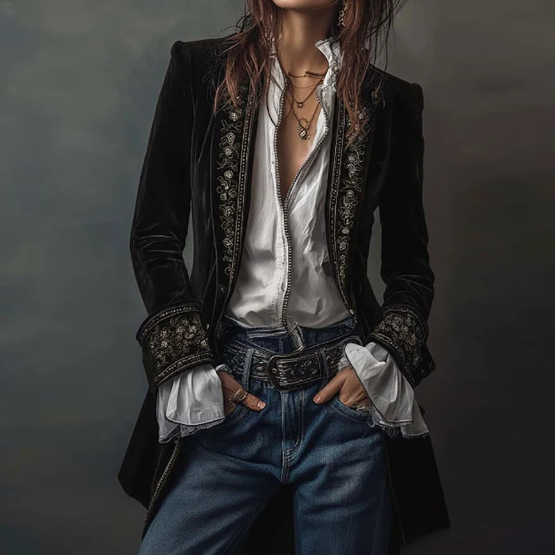 New V Neck Patchwork Elegant Chic Jackets, Women Spring Autumn Long Sleeve Fashion Coat, Casual Simple Ladies Cardigan Outerwear