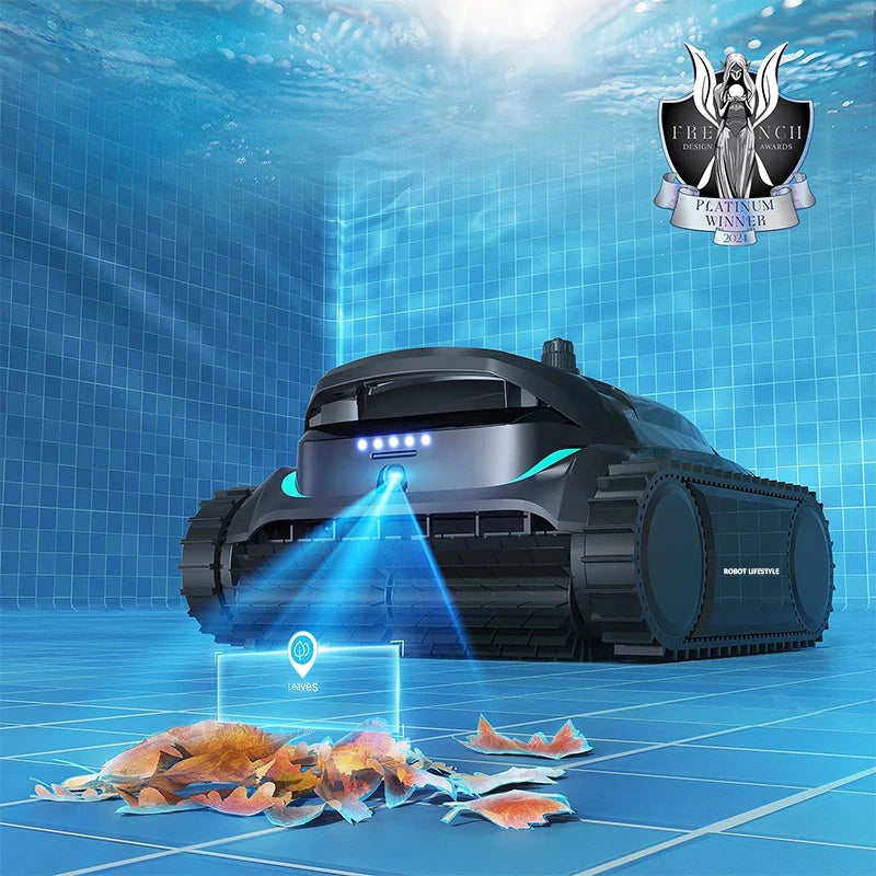 Cordless Robot Pool Cleaner M2 for Big Swimming Pools Battery 10000mAh Visual Actively Scheduled Cleaning Dual-layer Filtration