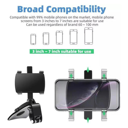 1PCS Quality Universal Car Phone Holder Portable 360° Degree Rotatable Multi-function Car Smartphone Mobile Phone Holder Clip
