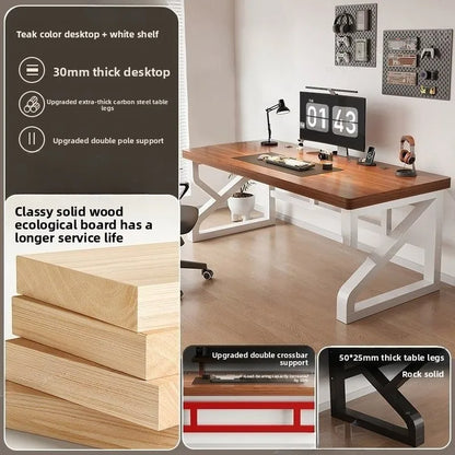 Heavy Duty 30MM Thick Solid Wood Computer Desk Ergonomic Office Desk Study Table Home Office Furniture Writing Desk Gaming - Kimlud