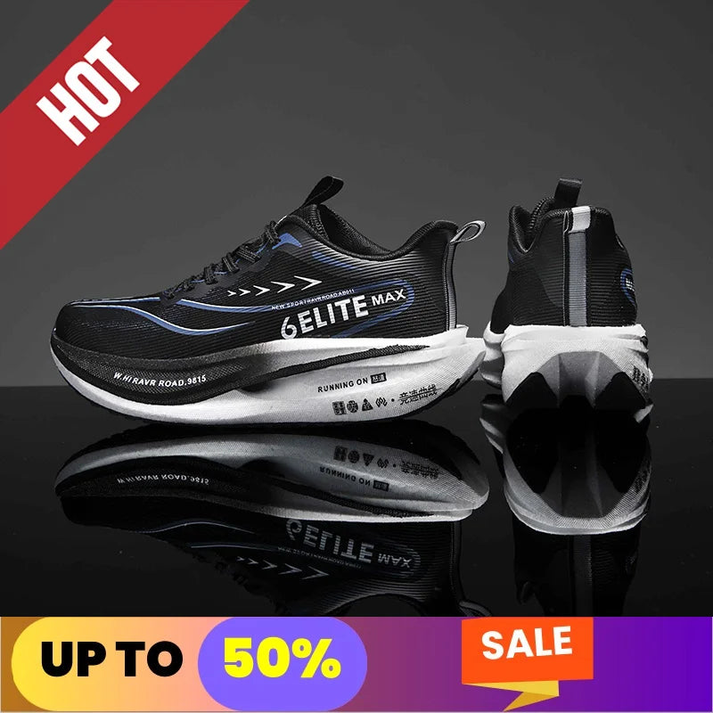 Fluorescence Running Shoes CarbonBoard Marathon Men Sports Breathable Women's Comfortable Athletic Sneakers Soft Wear Resistant