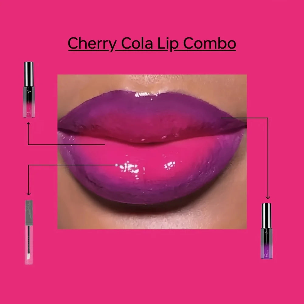 3pcs Long-Lasting Matte Lip Gloss and Lip Oil Set - Waterproof, Non-Stick Cup, Velvet Finish, Valentine'S Day Gifts