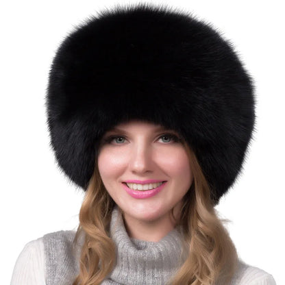 Winter fashion Bomber Trapper Hats Thick Winter Warm real Fox Fur Thick Warm Snow Caps Ear Flap Caps Russian For woman
