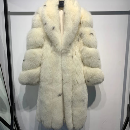 GO BALLISTIC YA Ladies Natural Fur Coat Long 100% Natural Fur Winter Clothing