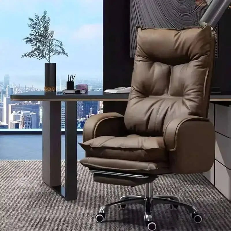Massage Designer Chair Arm Home Office Lazy Rolling Leather Chair Home Computer Swivel Accent Silla De Escritorio Furniture - Kimlud