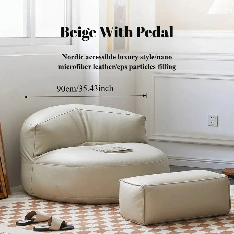 Lazy Sofas Living Room Single Sofa Modern Design Sofa for 1 Person Can Lie Down Beanbag Tatami Thickened Leather Home...