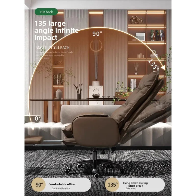 Boss chair, comfortable for home use, sedentary office chair, business sofa, study seat, reclining option | Kimlud...