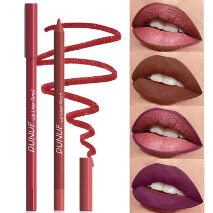 Sexy Red Matte Lipstick Pencil Nude Brown Lip Liner Pencil Contour Tint Makeup Waterproof Rose Pink Crayon Lipliner Pen...