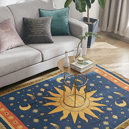 Bohemian Thicken Pure Cotton Thread Knitted Blanket With Tassel Blanket Ethnic Tribal Sofa Cover Carpet Bed Blanket Home...