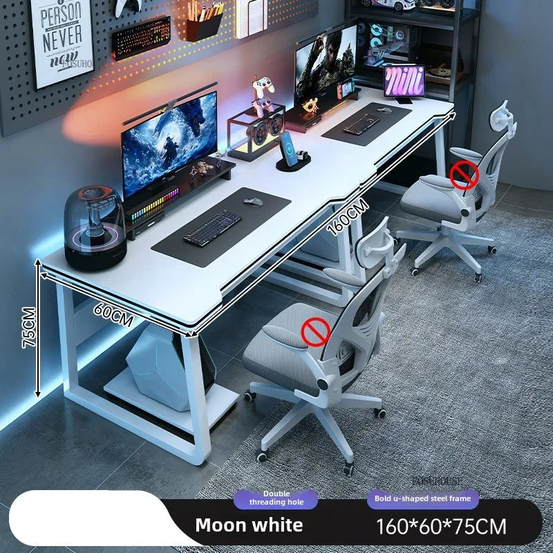 Modern Double Computer Desks Home Desktop E-sports Gaming Table Bedroom Simple Desk Student Study Tables Office Furniture - Kimlud