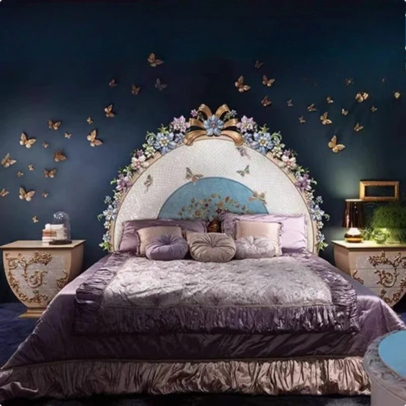 French Luxury Double Bed Romantic Aesthetics Comfortable Adult High Quality Bed Designer Queen Bedroom Beliche Hotel Furniture - Kimlud