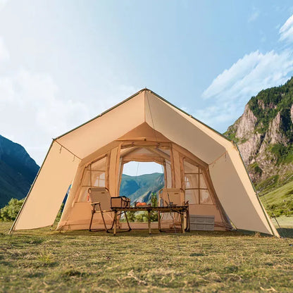 A Inflatable Camping Outdoor 2 Rooms 3-5 People Air Pump Inflatable Cabin House Tent | Kimlud Outdoor Luxury Table