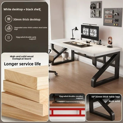 Heavy Duty 30MM Thick Solid Wood Computer Desk Ergonomic Office Desk Study Table Home Office Furniture Writing Desk Gaming - Kimlud