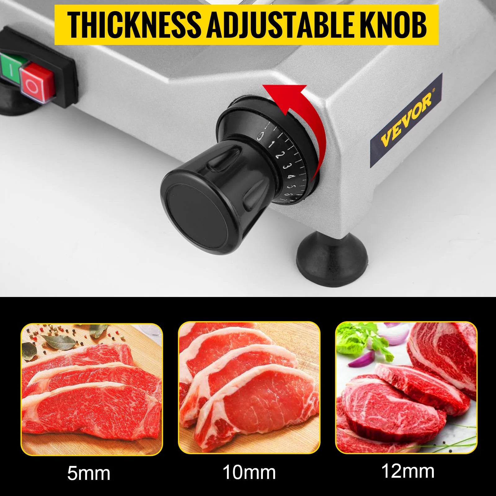 VEVOR 8 Inch Blade Electric Food Slicer Grinder Home Meat Slicer Machine Commercial Deli Meat Cheese Beef Mutton Turkey Cutter - Kimlud