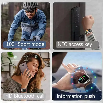 2025New Heart Health Analysi NFC Air Pump+Air Bag Smart Watch Men Accurate Blood Pressure Uric Acid ECG Call Smart Bracelet lady