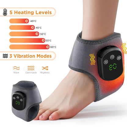 Electric Heating Wrist Massager Hot Compress Vibration Wrist/Ankle Brace Hand Wrist Guard Heating Pad Rechargeable Wristband