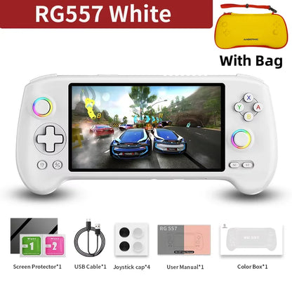 ANBERNIC RG557 Retro Handheld Game Console 5.48''AMOLED Screen Android 14 Video Game Consoles Dimensity 8300 512G PSP PS2 Gift